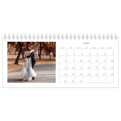 Calendrier de bureau — Classique cobalt [Mars]
