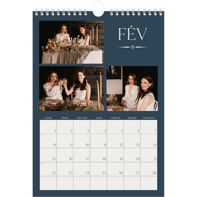 Calendrier photo A4 (20 x 30 cm) — Ardoise et sérifs [Février]