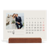 Calendrier de bureau support bois - paysage   — Initiales fleuries [Mars]
