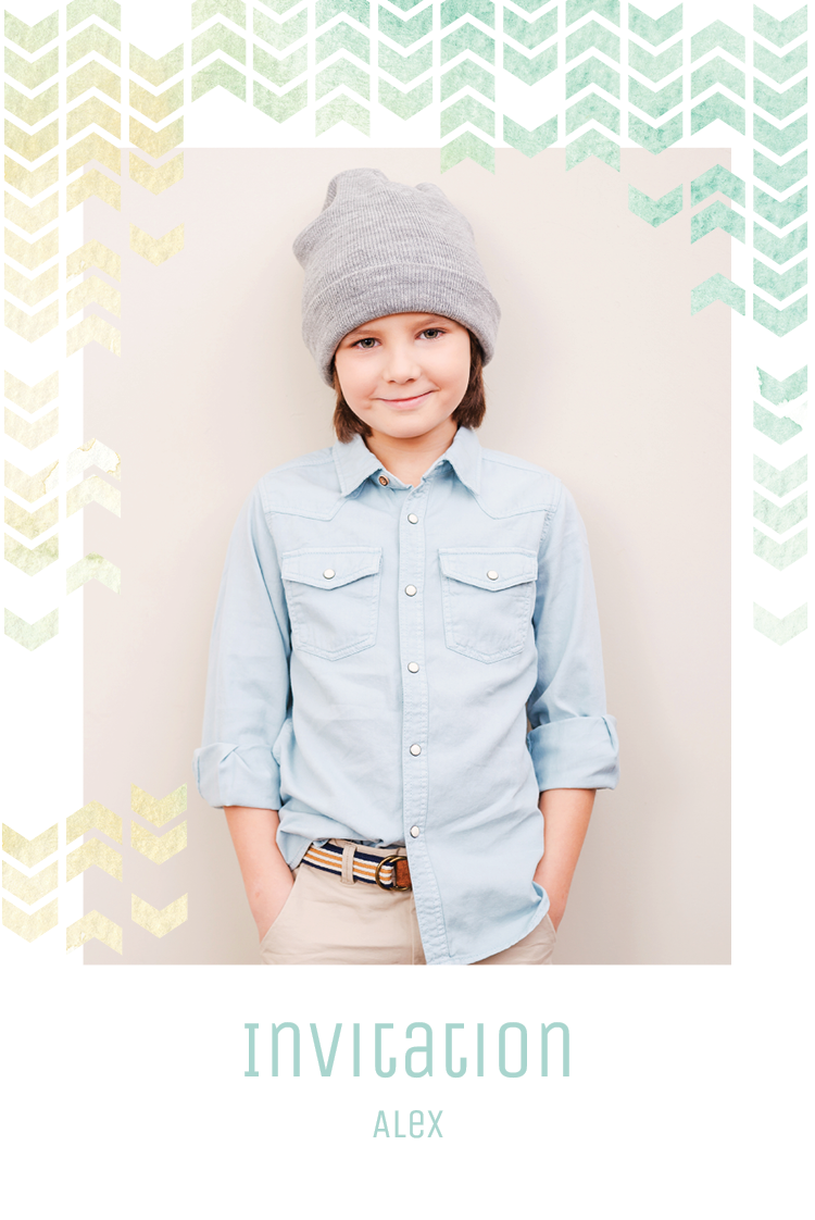 Cartons d'invitation — Pluie géométrique