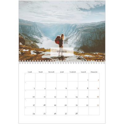 Calendrier photo A4 double (30 x 40 cm) — Superposition discrète [Février]