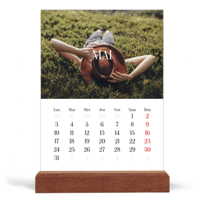 Calendrier de bureau support bois - portrait  — Évasion sans fin [couverture]