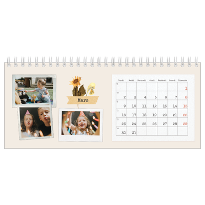Calendrier de bureau — Scrapbook vintage [Mars]