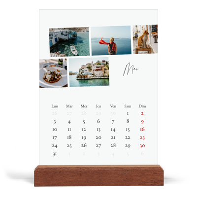 Calendrier de bureau support bois - portrait  — Escapade citadine [couverture]