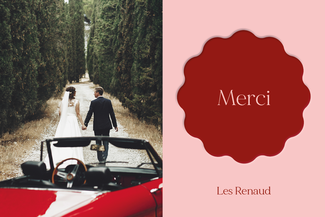 Carte de remerciement — Des vœux vibrants