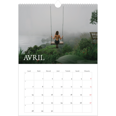 A3 Calendrier annuel — Superposition classique [Avril]