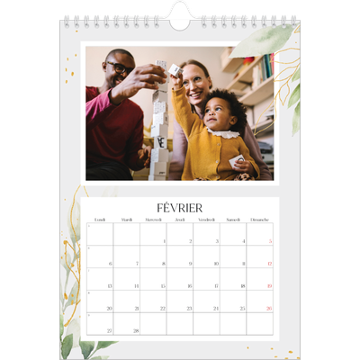 Calendrier photo A4 (20 x 30 cm) — Éclaboussure florale [Février]
