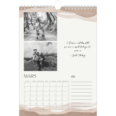 Calendrier photo A4 (20 x 30 cm) — Citations inspirantes [Mars]