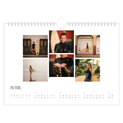 Calendrier photo A4 — Surf & couchers de soleil [Avril]