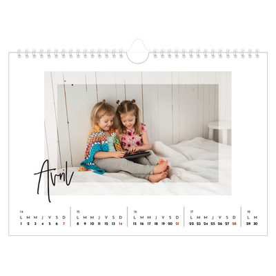 Calendrier photo A4 — Cadre clair [Avril]