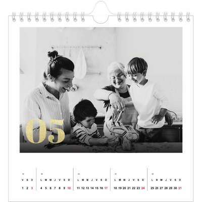 Calendriers annuels carré — Larges numéros brillants [couverture]