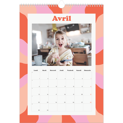 A3 Calendrier annuel — Jeu de motifs [Avril]
