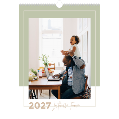 Calendrier familial A3 — Agenda palette naturelle - Famille de 5 [couverture]