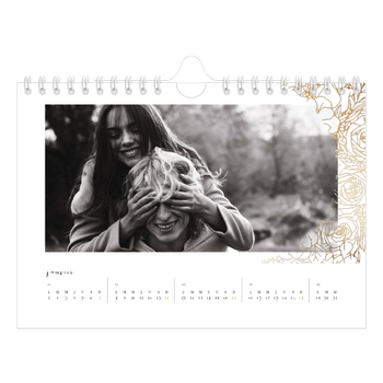 Calendrier photo A5 — Gouden bloemenversiering