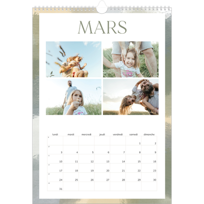A3 Calendrier annuel — Effet pinceau [Mars]