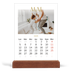 Calendrier de bureau support bois - portrait  — Large texte Doré [couverture]