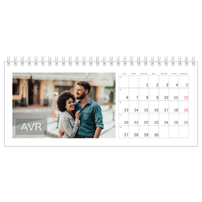 Calendrier de bureau — Date superposée [Avril]