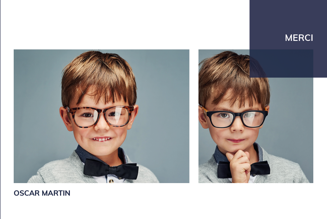 Carte de remerciement — Boite bleue