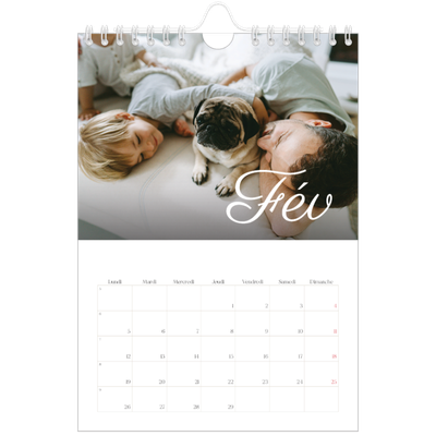 Calendrier photo A5 — Mois écris à la main [Février]