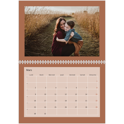 Calendrier photo A4 double (30 x 40 cm) — Terracotta [Mars]