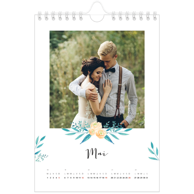 Calendrier photo A5 — Ornements aquarelle [couverture]