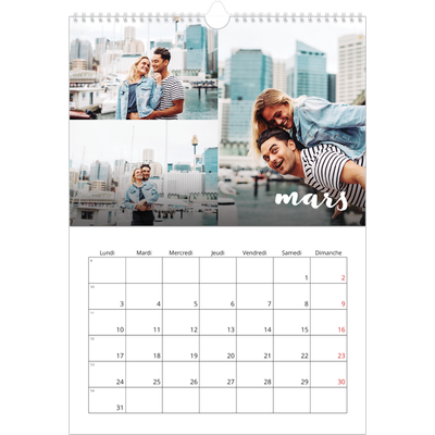 A3 Calendrier annuel — Superposition pinceau [Mars]