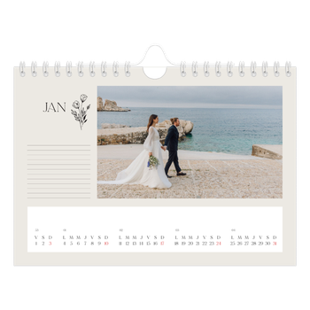 Calendrier photo A5 — Initiales fleuries