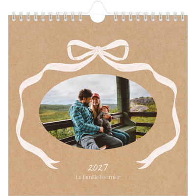 Calendriers annuels carré — Kraft et nœud [couverture]