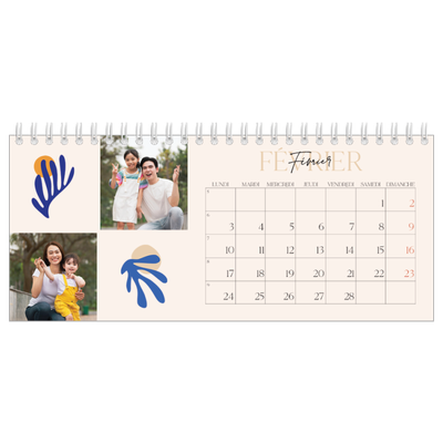 Calendrier de bureau — Coraux minimalistes [Février]