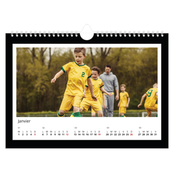 Calendrier photo A4 — Cadre noir