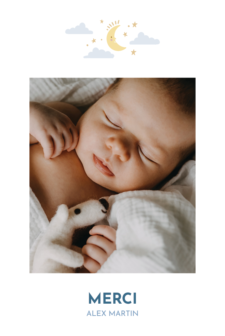 Carte de remerciement — Rêveur douillet