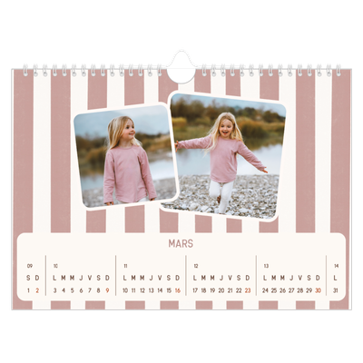 Calendrier photo A4 — Motifs rétros [Mars]