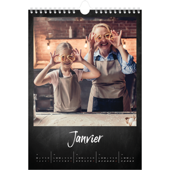 Calendrier photo A4 — Tableau et craie