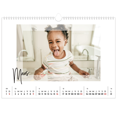 Calendrier photo A3 — Cadre clair [Mars]
