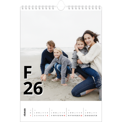 Calendrier photo A4 (20 x 30 cm) — Jolie lettre [Février]