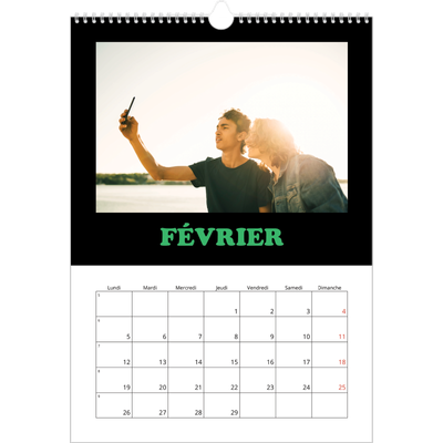 A3 Calendrier annuel — Fun Typo [Février]