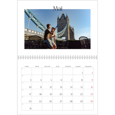 Calendrier photo A4 double (30 x 40 cm) — Mon carnet de voyage [Mai]