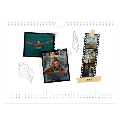 Calendrier photo A4 — Esprit scrapbook [Avril]
