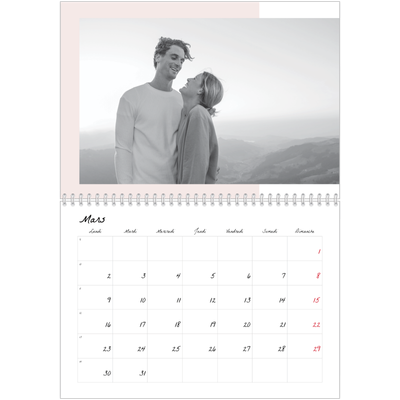 Calendrier photo A4 double (30 x 40 cm) — Écrans de couleur [Mars]