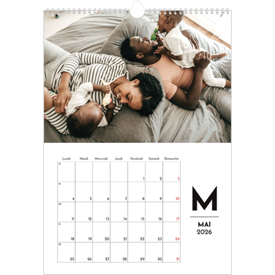 A3 Calendrier annuel — Projecteur sur les lettres [couverture]