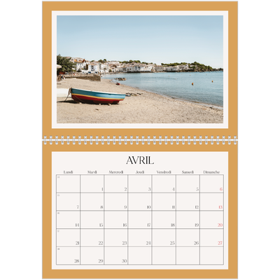 Calendrier photo A4 double (30 x 40 cm) — Couleurs classiques [Avril]