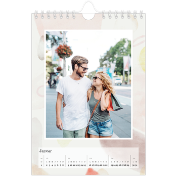 Calendrier photo A5 — Pluie d'aquarelle