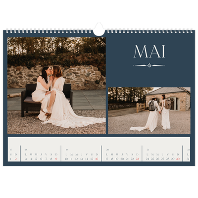 Calendrier photo A3 — Ardoise et sérifs [Mai]