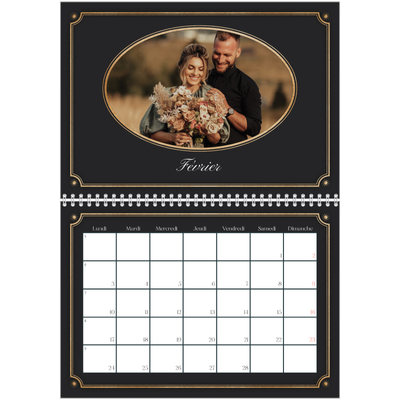 Calendrier photo A4 double (30 x 40 cm) — Classique vintage [Février]