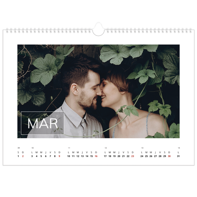 Calendrier photo A3 — Date superposée [Mars]