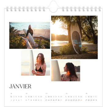 Calendrier photo carré — Surf & couchers de soleil