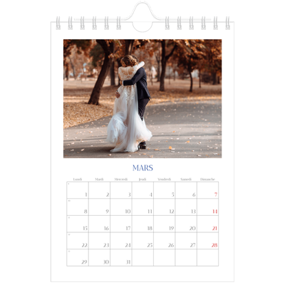 Calendrier photo A5 — Classique cobalt [Mars]