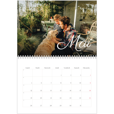 Calendrier photo A4 double (30 x 40 cm) — Mois écris à la main [couverture]