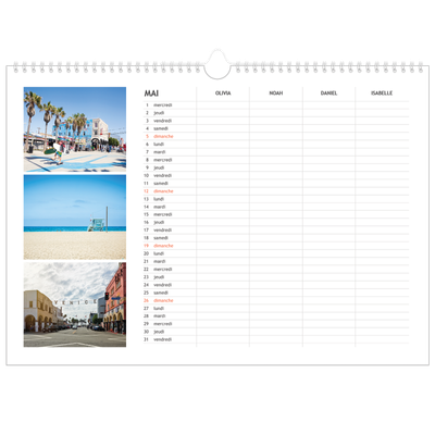 Calendrier photo A3 — Agenda simple - Famille de 4 [couverture]