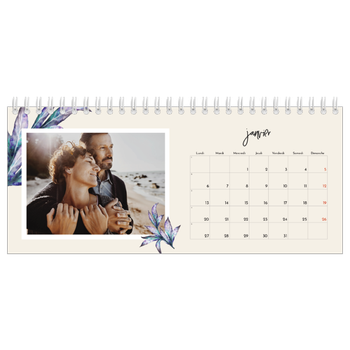 Calendrier de bureau — Fleurs entremélées